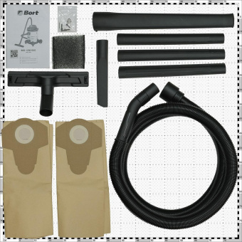 Строительный пылесос Bort BSS-1230-Duo 1200Вт (уборка: сухая/влажная) синий от магазина РЭССИ