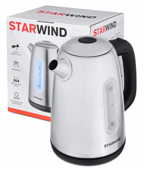 Чайник электрический Starwind SKS3210 1.7л. 2200Вт серебристый (корпус: металл) от магазина РЭССИ