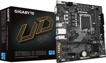 Материнская плата Gigabyte B760M H DDR4 Soc-1700 Intel B760 2xDDR4 mATX AC`97 8ch(7.1) GbLAN RAID+VGA+HDMI от магазина РЭССИ