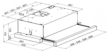 Вытяжка встраиваемая Candy CBT6130/2W-07 белый управление: кнопочное (1 мотор) от магазина РЭССИ