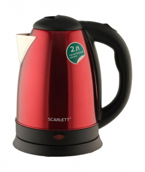 Чайник электрический Scarlett SC-EK21S76 2л. 1800Вт красный (корпус: нержавеющая сталь) от магазина РЭССИ