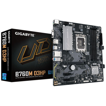 Материнская плата Gigabyte B760M D3HP Soc-1700 Intel B760 4xDDR5 mATX AC`97 8ch(7.1) GbLAN RAID+VGA+HDMI+DP от магазина РЭССИ