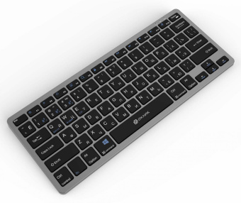 Клавиатура Оклик 835S серый/черный USB беспроводная BT/Radio slim Multimedia (1696467) от магазина РЭССИ