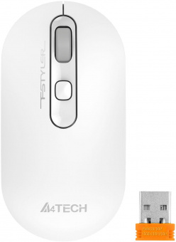 Мышь A4Tech Fstyler FG20S белый/серый оптическая (2000dpi) silent беспроводная USB для ноутбука (4but) от магазина РЭССИ