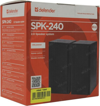 Колонки Defender SPK 240 2.0 черный 6Вт портативные от магазина РЭССИ