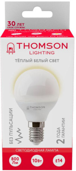 Лампа светодиодная Thomson TH-B2035 10Вт цок.:E14 шар 220B 3000K св.свеч.бел.теп. Globe (упак.:1шт) от магазина РЭССИ