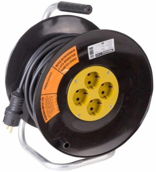 Удлинитель силовой PROconnect PROFESSIONAL (11-7615) 3x2.5кв.мм 4розет. 50м ПВС 16A катушка черный от магазина РЭССИ