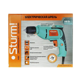 Дрель безударная Sturm! ID2151 500Вт патрон:быстрозажимной реверс от магазина РЭССИ