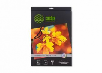 Фотобумага Cactus Prof CS-HGA326020 A3/260г/м2/20л./белый глянцевое для струйной печати от магазина РЭССИ