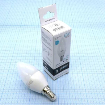Лампа LED Gauss 6W хол свеча (85) от магазина РЭССИ