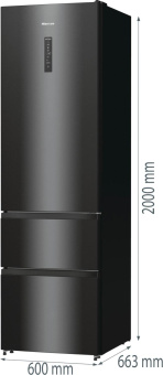 Холодильник Hisense RM469N4AFD1 2-хкамерн. черный инвертер от магазина РЭССИ