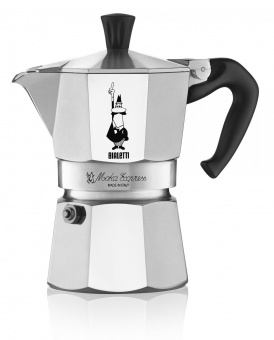 Кофеварка Bialetti Moka Express 3 порц + молотый кофе Decffeinato 250 0.13л нерж.сталь серебристый (32118) от магазина РЭССИ