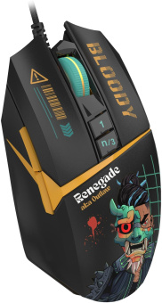 Мышь A4Tech Bloody W63 Max Renegade черный/рисунок оптическая (120000dpi) USB от магазина РЭССИ