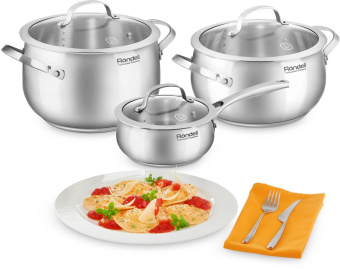 Ковш Rondell Calypso RDS-1670 1.5л. d=16см (с крышкой) стальной от магазина РЭССИ