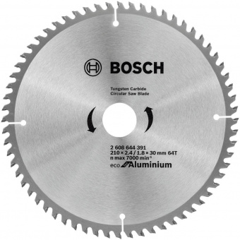 Диск пильный по алюм. Bosch ECO ALU (2608644391) d=210мм d(посад.)=30мм (циркулярные пилы) от магазина РЭССИ