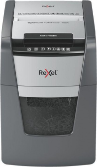 Шредер Rexel Optimum AutoFeed 100X черный с автоподачей (секр.P-4) фрагменты 100лист. 34лтр. скрепки скобы пл.карты от магазина РЭССИ
