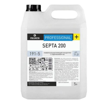 Универсальный моющий концентрат Pro-Brite Septa 200 с содержанием ЧАС 5 л 191-5 от магазина РЭССИ