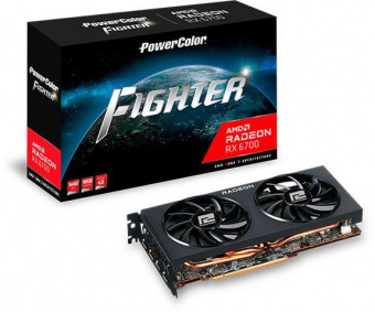 Видеокарта PowerColor PCI-E 4.0 AXRX 6700 10GBD6-3DH/OC AMD Radeon RX 6700 10240Mb 160 GDDR6 2330/16000 HDMIx1 DPx3 HDCP Ret от магазина РЭССИ