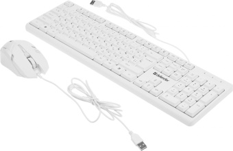 Клавиатура + мышь Defender Motion C-977 клав:белый мышь:белый/розовый USB Multimedia (45977) от магазина РЭССИ