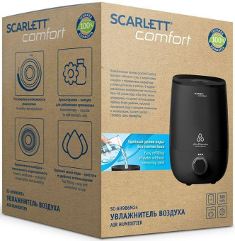 Увлажнитель воздуха Scarlett SC-AH986M24 23Вт (ультразвуковой) черный от магазина РЭССИ