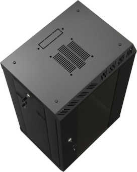 Шкаф коммутационный Hyperline (TDB-6U-GP-RAL9004) настенный 6U 390x300мм пер.дв.стекл задн.дв.спл.стал.лист направл.под винты 60кг черный 225мм 11.8кг 366.5мм IP20 металл от магазина РЭССИ