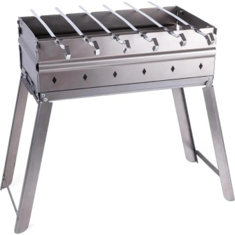 Мангал со складными ножками с 6 шампурами Forester толщина 2 мм 45x25 см в кейсе BC-783M от магазина РЭССИ