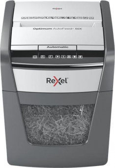 Шредер Rexel Optimum AutoFeed 50X черный с автоподачей (секр.P-4) фрагменты 50лист. 20лтр. скрепки скобы пл.карты от магазина РЭССИ