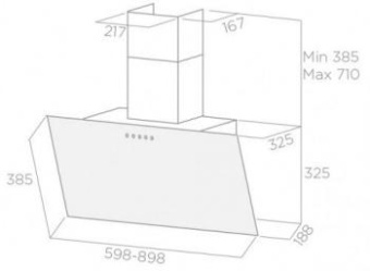 Вытяжка каминная Elica Shire BL/A/60 NO PLUG черный управление: сенсорное (1 мотор) от магазина РЭССИ