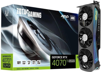 Видеокарта Zotac PCI-E 4.0 RTX 4070 Ti SUPER AMP AIRO NVIDIA GeForce RTX 4070TI Super 16Gb 256bit GDDR6X 2640/21000 HDMIx1 DPx3 HDCP Ret от магазина РЭССИ