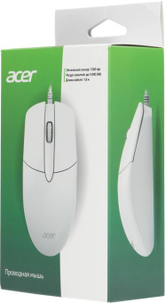Мышь Acer OMW300 белый оптическая (1200dpi) USB (3but) от магазина РЭССИ