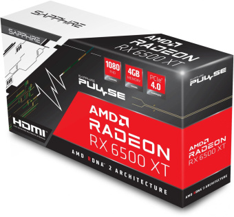 Видеокарта Sapphire PCI-E 4.0 11314-07-20G RX 6500XT Gaming OC Pulse AMD Radeon RX 6500XT 4Gb 64bit GDDR6 2685/18000 HDMIx1 DPx1 HDCP Ret от магазина РЭССИ