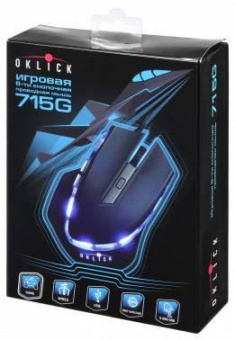 Мышь Оклик 715G черный/серебристый оптическая (3200dpi) USB (6but) от магазина РЭССИ