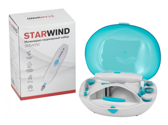 Маникюрно-педикюрный набор Starwind SMS 4050 насадок в компл.:10шт белый/синий от магазина РЭССИ