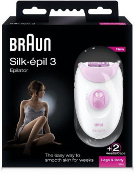Эпилятор Braun SE-3270 скор.:2 насад.:3 от электр.сети белый/розовый от магазина РЭССИ