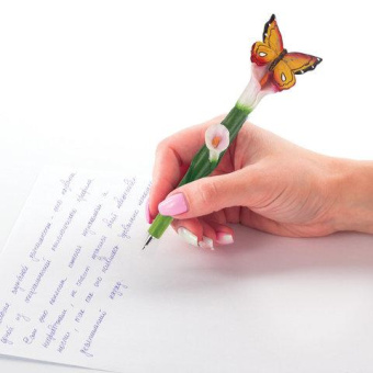 Фигурная ручка BRAUBERG БАБОЧКИ синяя 4 дизайна 0.5 мм дисплей 142776 от магазина РЭССИ