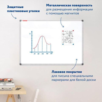 Магнитно-маркерная доска BRAUBERG Extra 90x120 см алюминиевая рамка 237555 от магазина РЭССИ