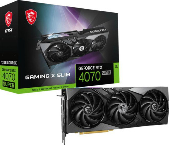 Видеокарта MSI PCI-E 4.0 RTX 4070 SUPER 12G GAMING X SLIM NVIDIA GeForce RTX 4070 Super 12Gb 192bit GDDR6X 2640/21000 HDMIx1 DPx3 HDCP Ret от магазина РЭССИ