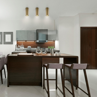 Светильник Gauss Overhead HD002 потолоч. 12Вт 3000K цв.св.:белый теплый коричневый/золотистый от магазина РЭССИ