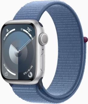 Смарт-часы Apple Watch Series 9 A2978 41мм OLED корп.серебристый Sport Loop рем.синий разм.брасл.:130-200мм (MR923LL/A) от магазина РЭССИ