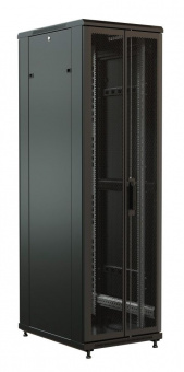 Шкаф серверный WRline (WR-TT-4268-DD-RAL9004) напольный 42U 600x800мм пер.дв.перфор.2ств. задн.дв.перфор.2-хст. 2 бок.пан. 800кг черный 710мм 2055мм IP20 сталь от магазина РЭССИ