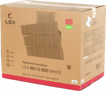 Вытяжка каминная Lex Rio G 600 белый управление: кнопочное (1 мотор) от магазина РЭССИ