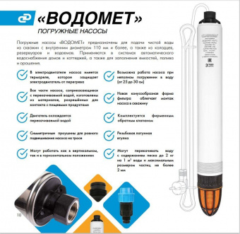 Насос скважинный Джилекс Водомет ЗД 55/50 700Вт 3300л/час (5600) от магазина РЭССИ