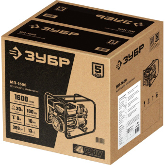 Бензиновая мотопомпа ЗУБР 1600 л/мин МП-1600 от магазина РЭССИ