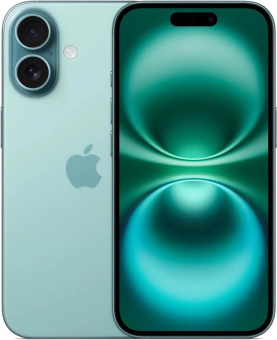 Смартфон Apple A3288 iPhone 16 128Gb бирюзовый моноблок 3G 4G 2Sim 6.1" 1179x2556 iOS 18 48Mpix 802.11 a/b/g/n/ac/ax/be NFC GPS Protect от магазина РЭССИ