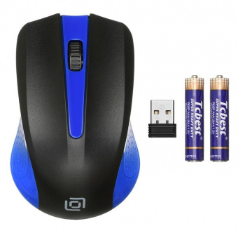 Мышь Оклик 485MW черный/синий оптическая (1000dpi) беспроводная USB для ноутбука (3but) от магазина РЭССИ