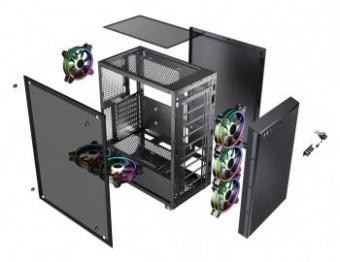 Корпус Accord 3407 черный без БП ATX 8x120mm 2xUSB2.0 1xUSB3.0 audio bott PSU от магазина РЭССИ
