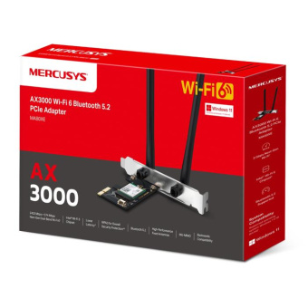 Сетевой адаптер Wi-Fi + Bluetooth Mercusys MA80XE AX3000 PCI Express (ант.внеш.несъем.) 2ант. от магазина РЭССИ