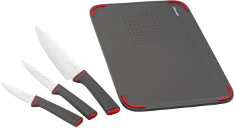 Набор ножей кухон. Rondell RD-1491 компл.:4предм. разд.дос. серый/красный блистер от магазина РЭССИ