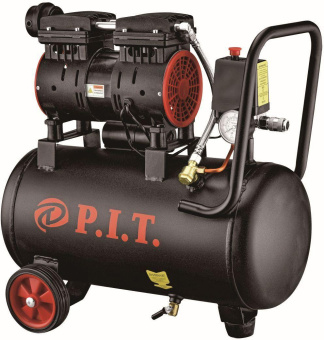 Компрессор поршневой P.I.T. PAC24-C1 безмасляный 110л/мин 24л 600Вт черный/красный от магазина РЭССИ