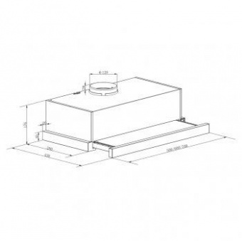 Вытяжка встраиваемая Lex Hubble 600 нержавеющая сталь управление: кнопочное (1 мотор) от магазина РЭССИ